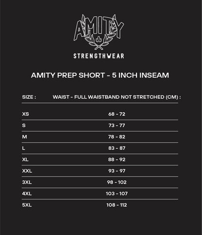 MENS PREP SHORT 5 INCH INSEAM (BLACK)